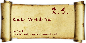 Kautz Verbéna névjegykártya